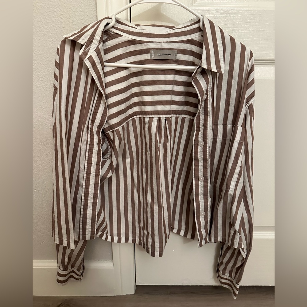 Everlane Striped Boxy Oxford Shirt